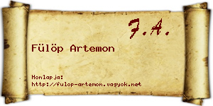 Fülöp Artemon névjegykártya